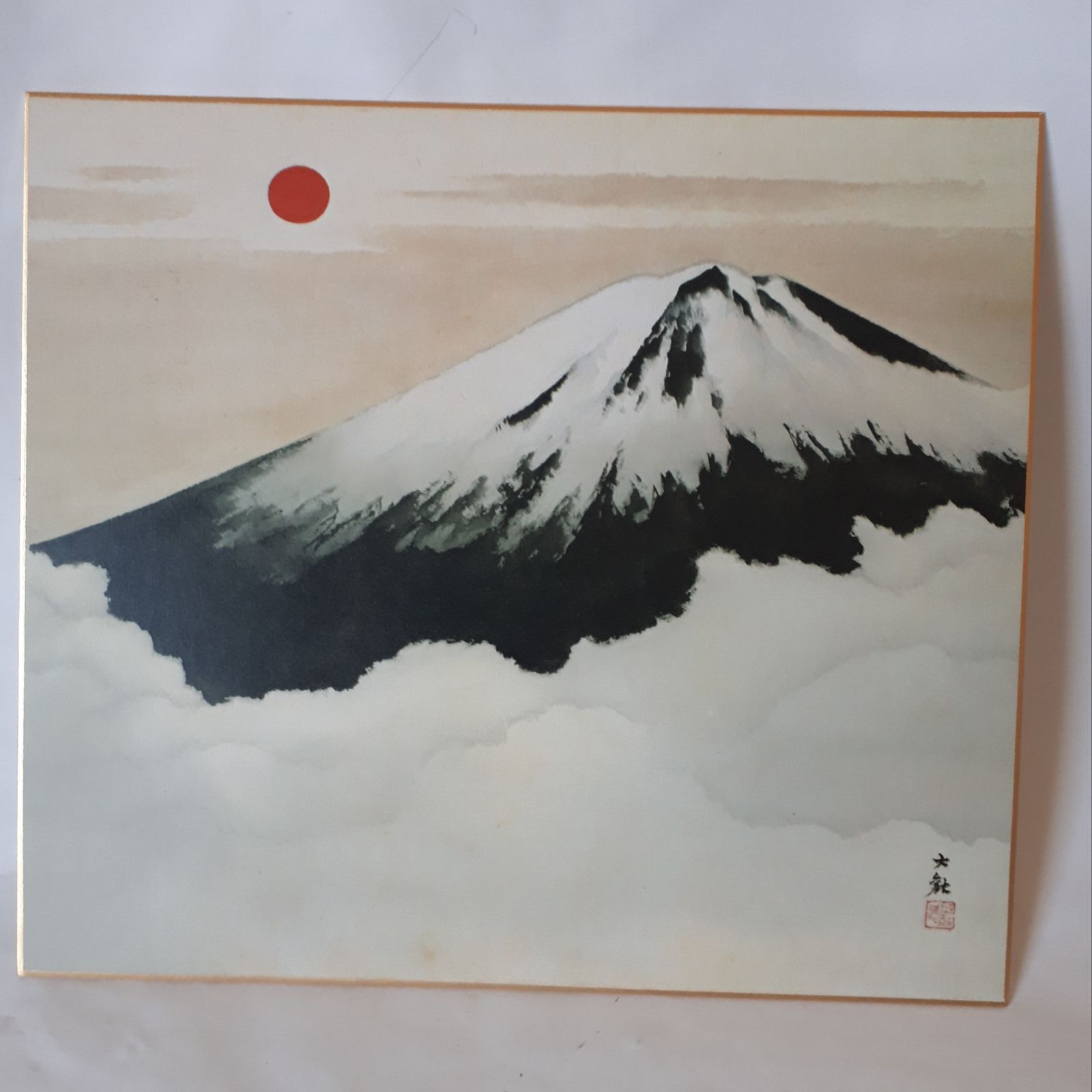 色紙アート 富士山 霊峰不二 雲海の富士 風景画 美術品 インテリア