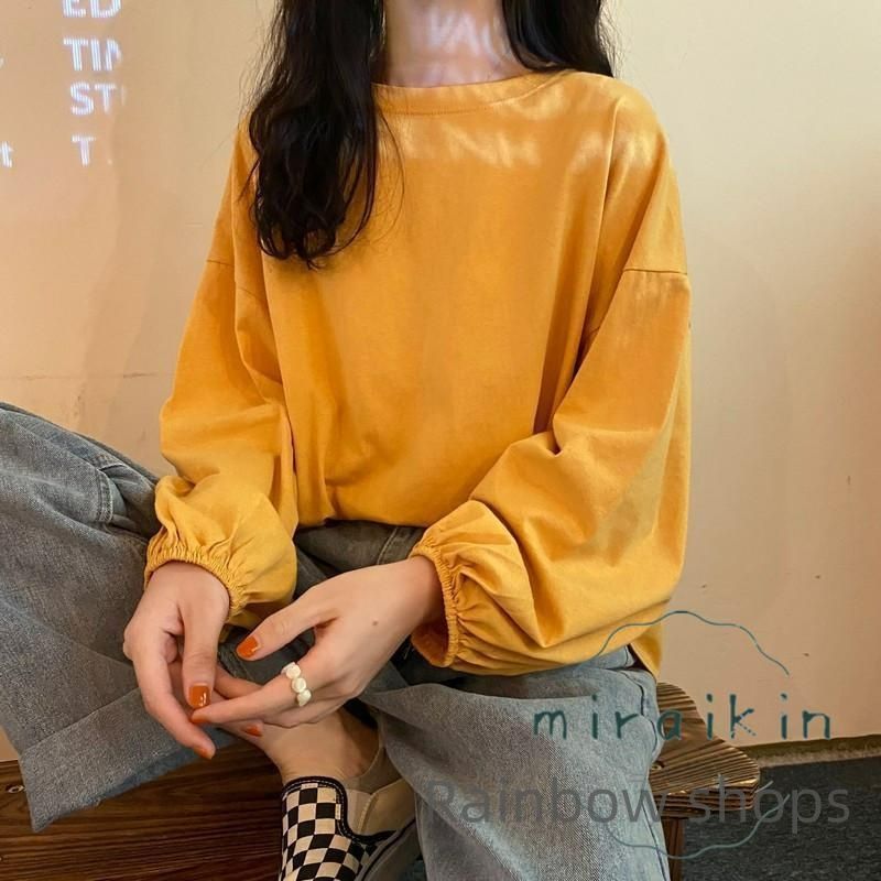Tシャツ ゆるTシャツ カットソー ドロップショルダー 無地 長袖 トップス レディース 楽天市場】Tシャツ ゆるTシャツ カットソー ドロップショルダー