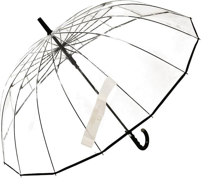 【在庫処分】スギハラ(Sugihara) 傘 60cm ジャンプ カラーグラス16本骨 POEビニール ブラック アルミ 梅雨 半透明 すべり止め 握りやすい シンプル かわいい PJ60173 706215