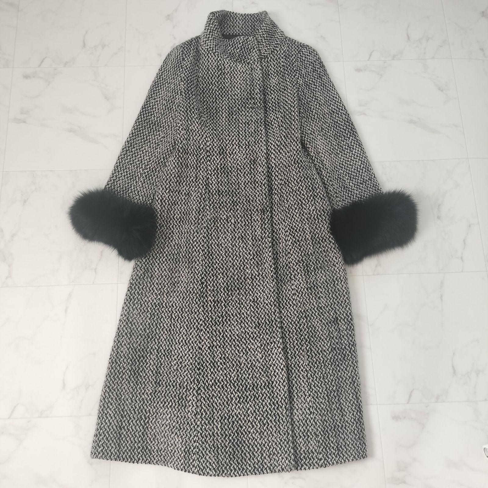 STRAWBERRY-FIELDS ストロベリーフィールズ ツイードロングコート