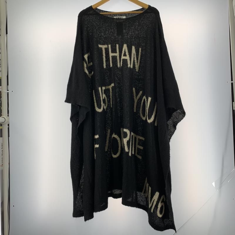 Maison Martin Margiela◆ニットポンチョ/アクリル/BLK/総柄/S52TH0001 中古】MM6 MAISON MARGIELA ニットポンチョ ワンサイズ