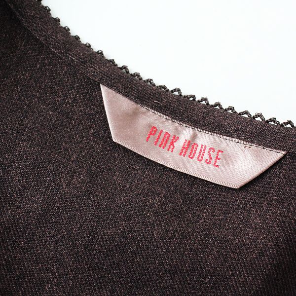 美品 2021 PINK HOUSE ピンクハウス リサイクルウーリッシュツイルジャンパースカート/ビターチョコレート  ブラウン【2400013270175】