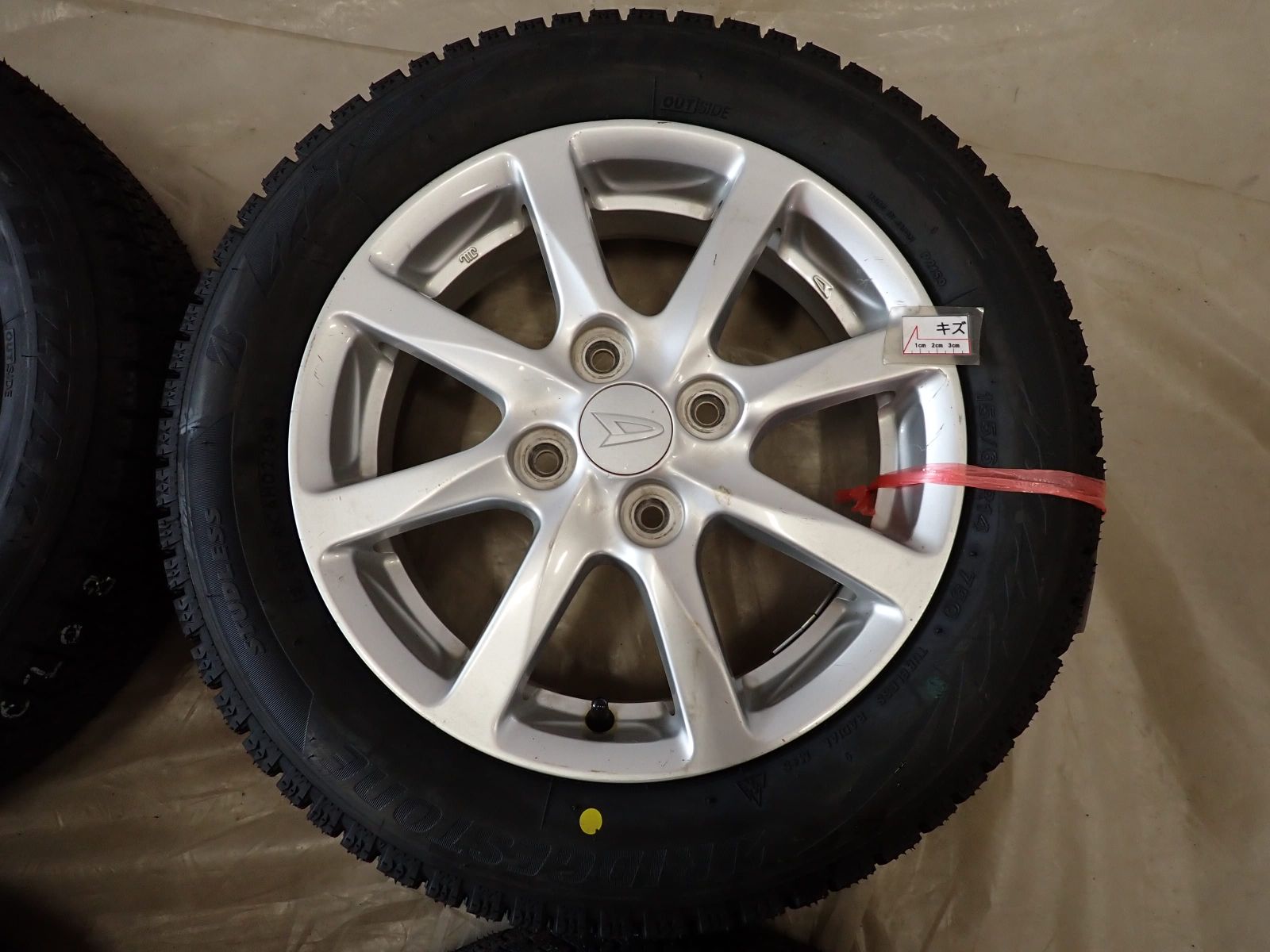 タイムセール 冬 製 4本 会社宛 155 65R14×4.5J 75Q ブリヂストン ブリザック VRX2 ダイハツ 純正 アルミ ウェイク タント NO D6208 知恵のある