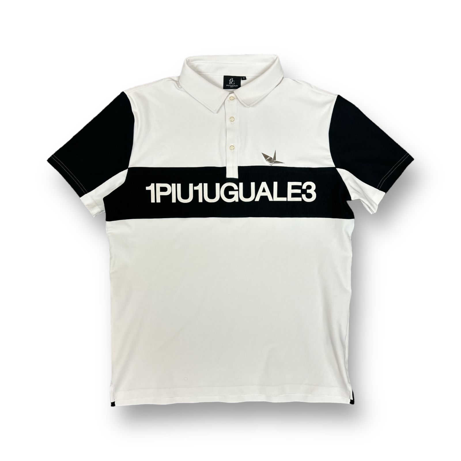 1PIU1UGUALE3 GOLF ロゴプリントポロシャツ 半袖 ウノピュウノウ