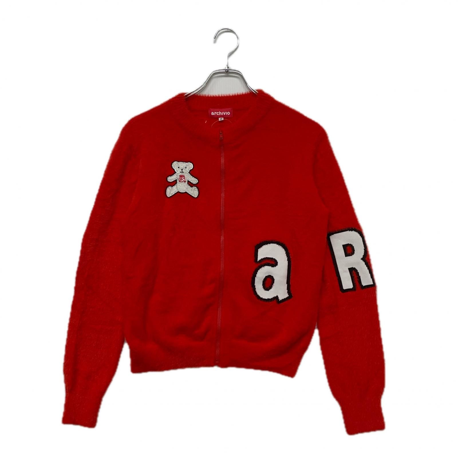 レディース アルチビオ archivio ニットアウター 38(M) 赤 レッド