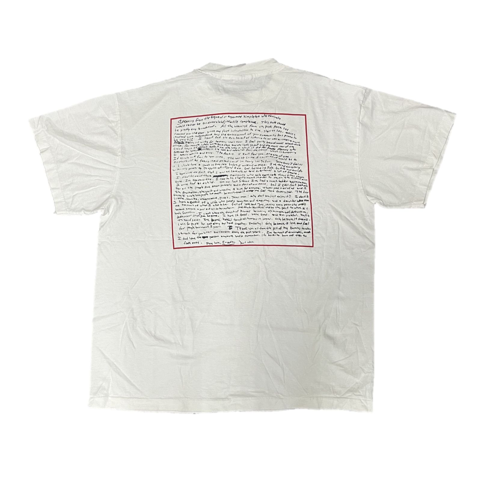 Kurt Cobain / カートコバーン 遺書 Tシャツ Suicide Note