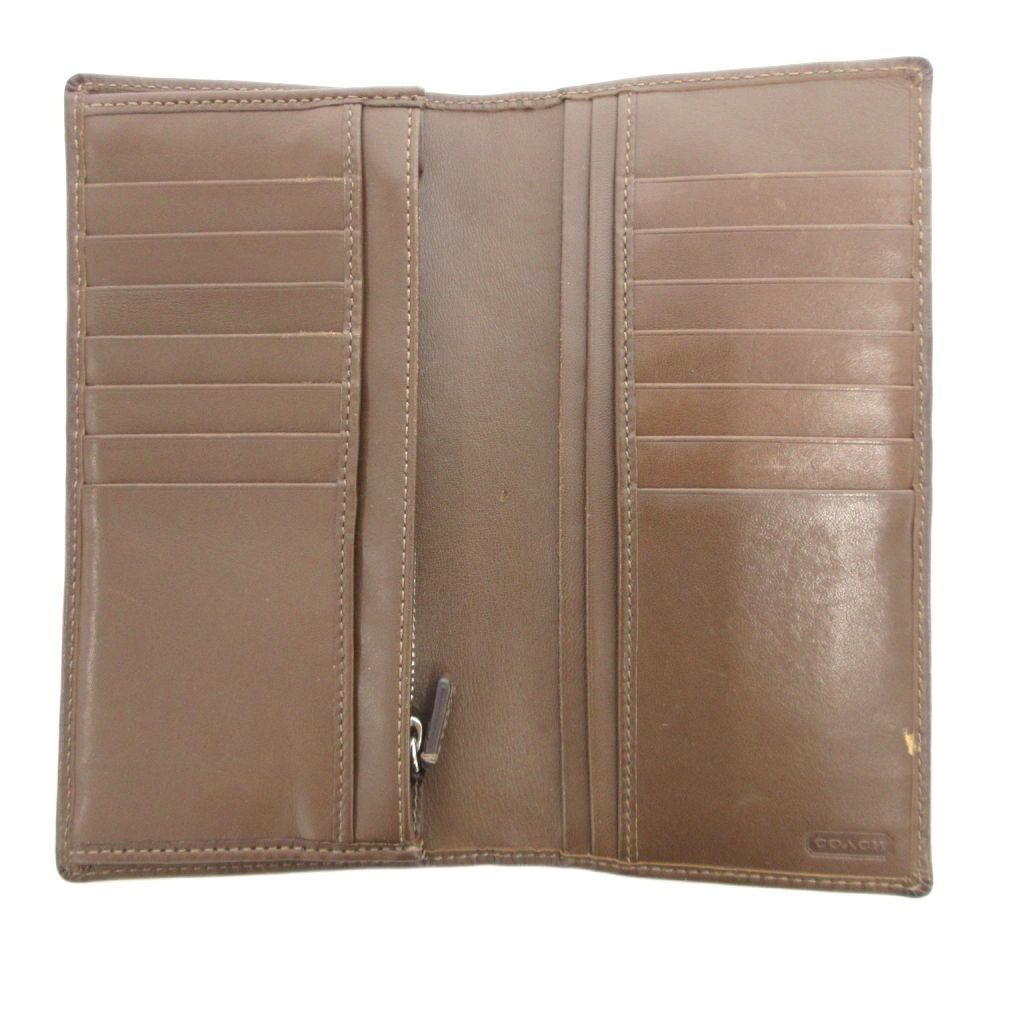 COACH コーチ シグネチャー 二つ折り 長財布 財布 レザー ブラウン COACH シグネチャー 二つ折り長財布 ブラウン1705623200｜Yahoo