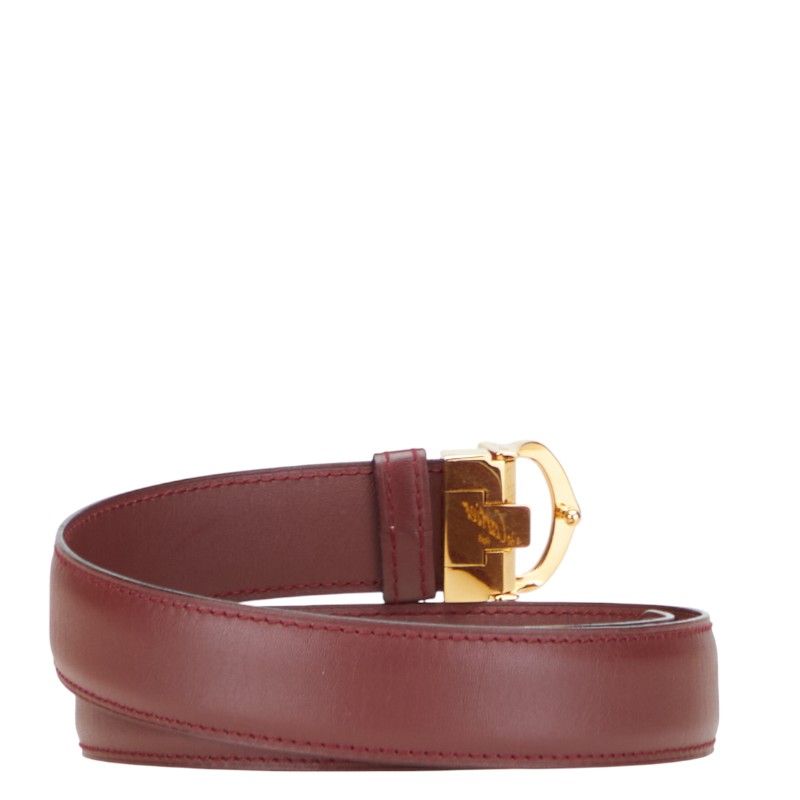 Cartier カルティエ ワインレッド レザー ベルト Cartier - Cartier カルティエ ボルドー ワインレッド えんじ色