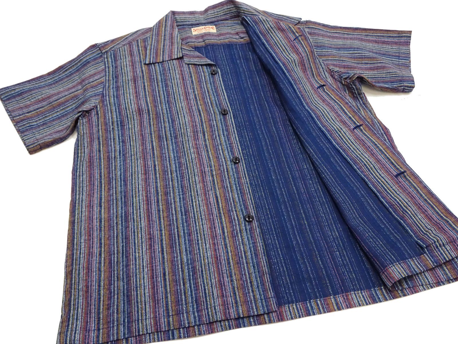 シュガーケーン　ストライプ半袖シャツ SUGAR CANE シュガーケーン 半袖シャツ オックスフォード