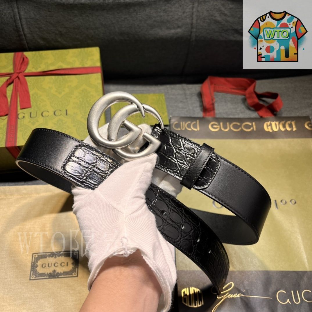 GUCCI ブラックレザーベルト 70cm 今日特価】GUCCI New Model ブラックレザーベルト with GG