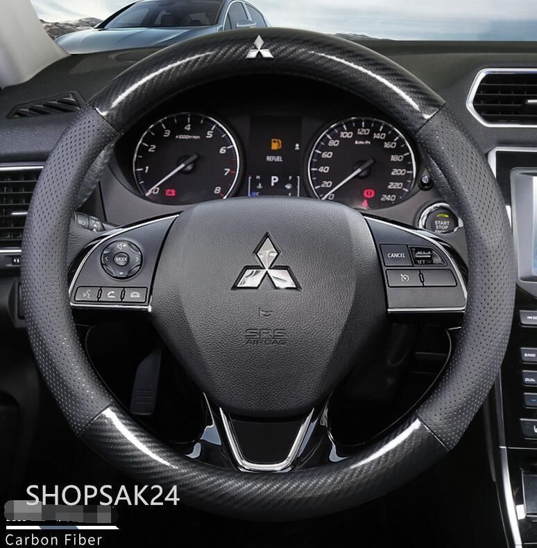 三菱 Mitsubishi O型 ハンドルカバー 炭素繊維 ステアリングカバー 番号03 全車種対応 EVO 4G63 パジェロ Pajero LIONCEL-04 Zinger ASX mmH9534