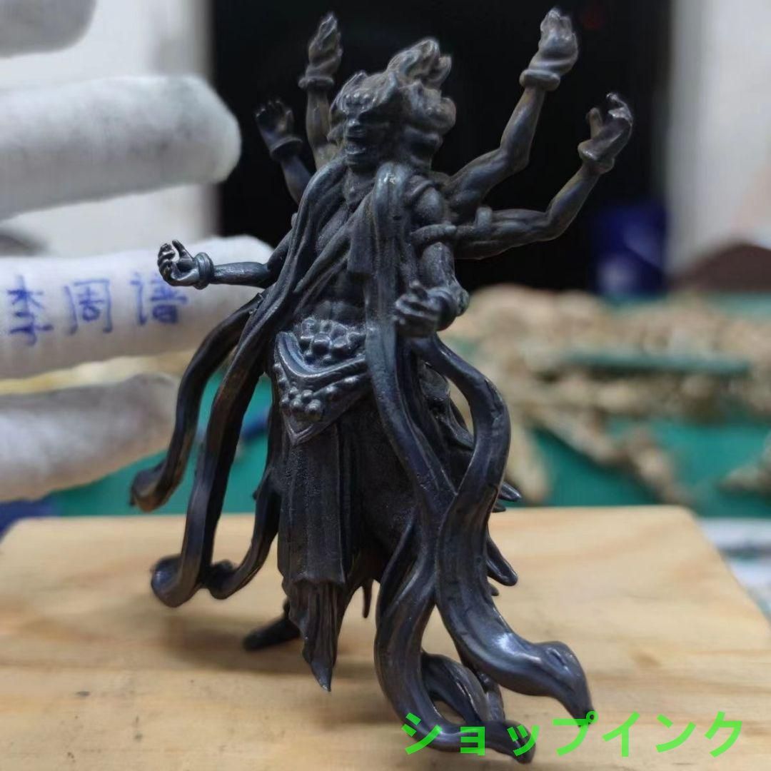 銅製 六臂三頭六道 非天阿修羅場 彫刻 工芸品美術品 置物 - メルカリ