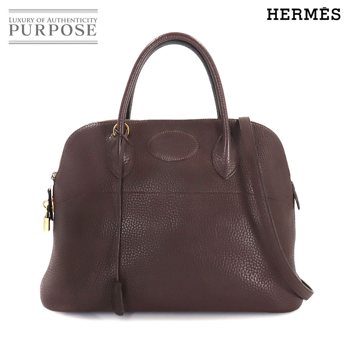 エルメス HERMES ボリード 35 2way ハンド ショルダー バッグ アルデンヌ ブラウン系 〇Y刻印 ゴールド 金具 90248646 -  メルカリ