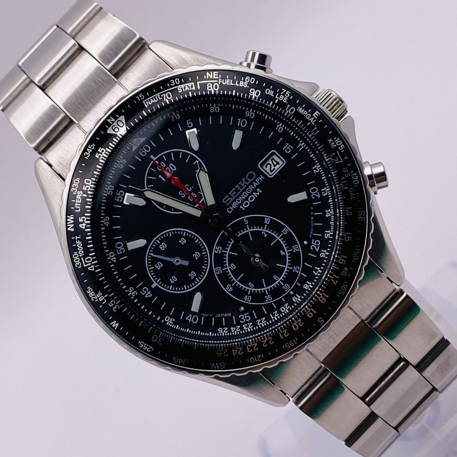 T152）再入荷！ 良品 稼動品 SEIKO セイコー フライトマスター パイロット クロノグラフ SND253P1 7T92-0CF0 人気 時計  メンズ ユニセックス - 店長特典付