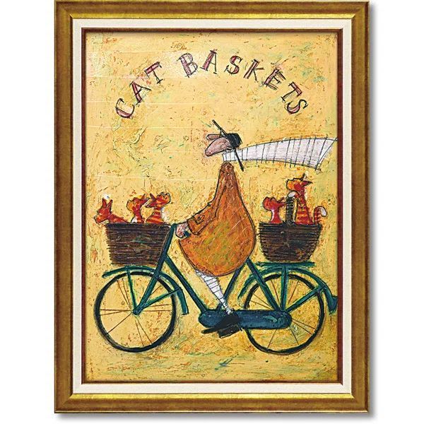 【メルカリShopsフォームス店】サムトフト「キャット バスケット」Ｌサイズ ゲル加工アート アートフレーム 絵画 インテリア