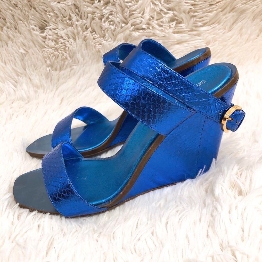 sergio rossi セルジオロッシ サンダル ハイヒール ブルー 38