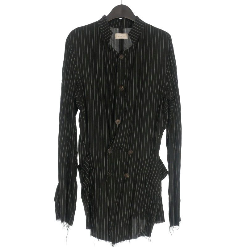 ベッドフォード BED J.W. FORD 20SS Stand Collar Stripe Jacket ストライプ シャツジャケット ブレザー 長袖 2 ブラック 黒 20SS-B-IN01