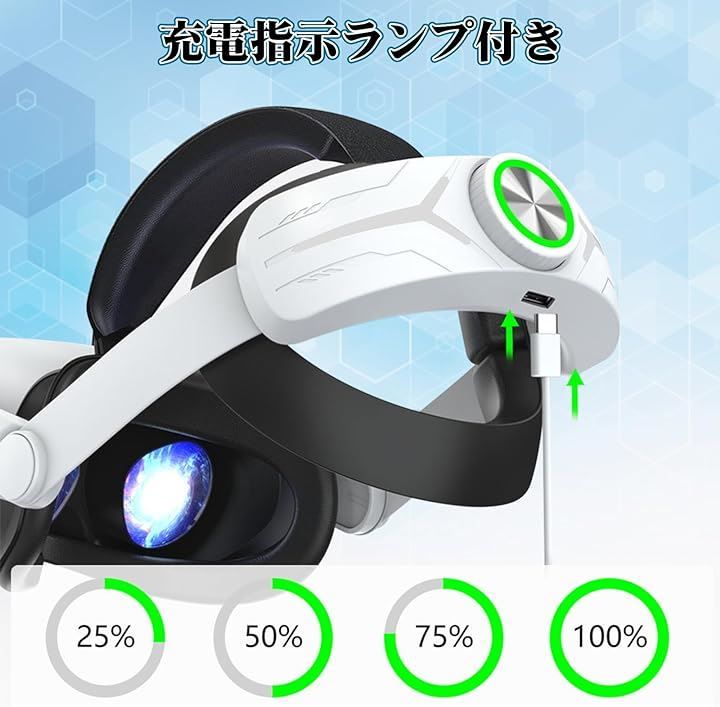専用出品 2点 ISTATSO 互換品2点セット Meta Quest3用ヘッドストラップ 充電式