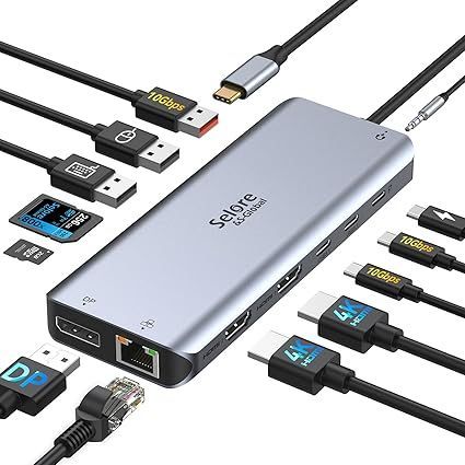 在庫処分】Selore USB C ドッキングステーション 2/3画面出力