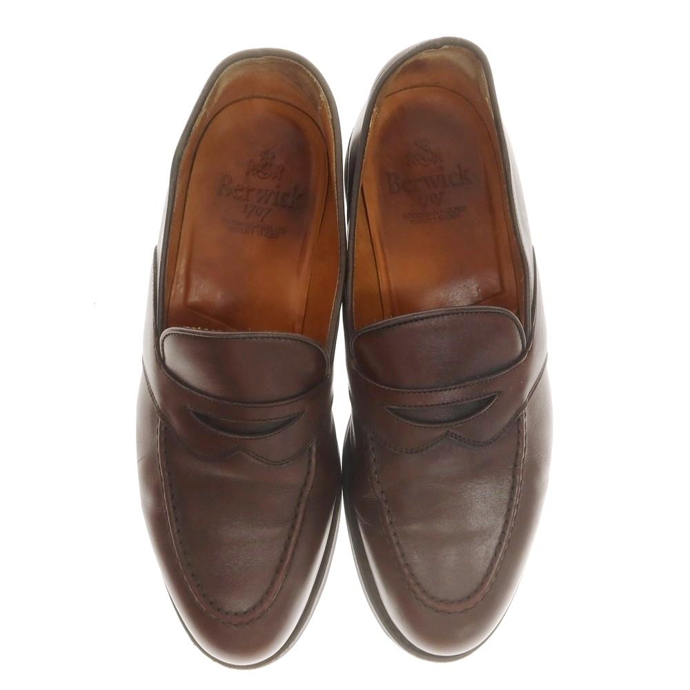 バーウィック BERWICK コイン ローファー ダークブラウン サイズ7 メンズ