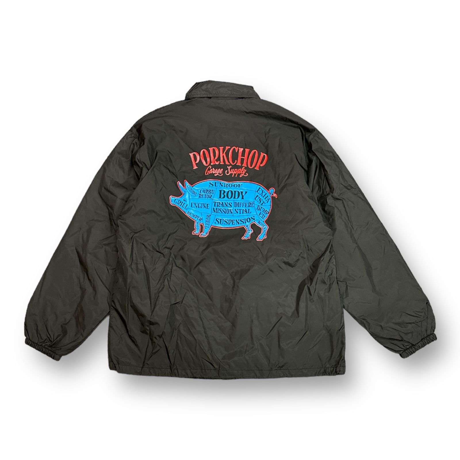 定価22000円 未使用品 PORKCHOP GARAGE SUPPLY PORK BACK COACH JKT ポークバック コーチジャケット  ポークチョップ ガレージサプライ ブラック L 59914A - メルカリ