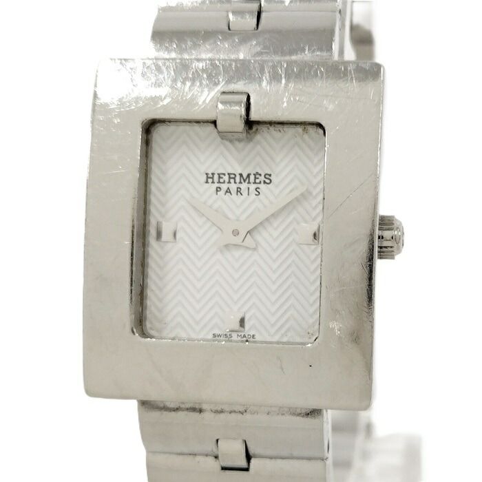 エルメス HERMES BE1.110 ベルトウォッチ SS スクエア 白文字盤 HERMES ベルトウォッチ レディース 腕時計 SS クオーツ ホワイト
