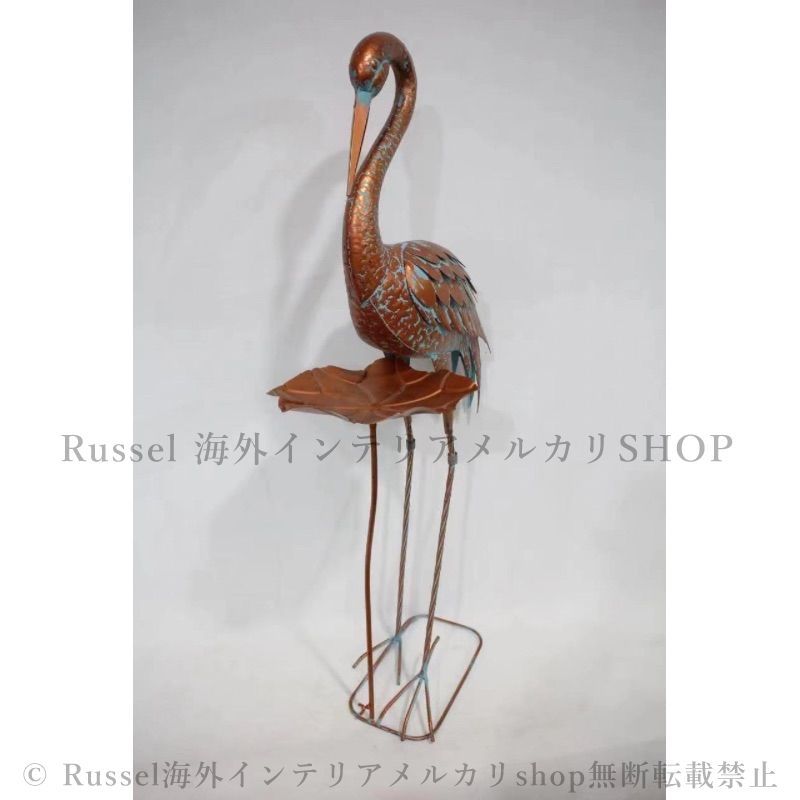 ガーデンオーナメント オブジェ 鶴 鳥 置物 庭 屋外 金属製 モニュメント ガーデンオーナメント オブジェ 鶴 鳥 置物 庭 屋外 金属製