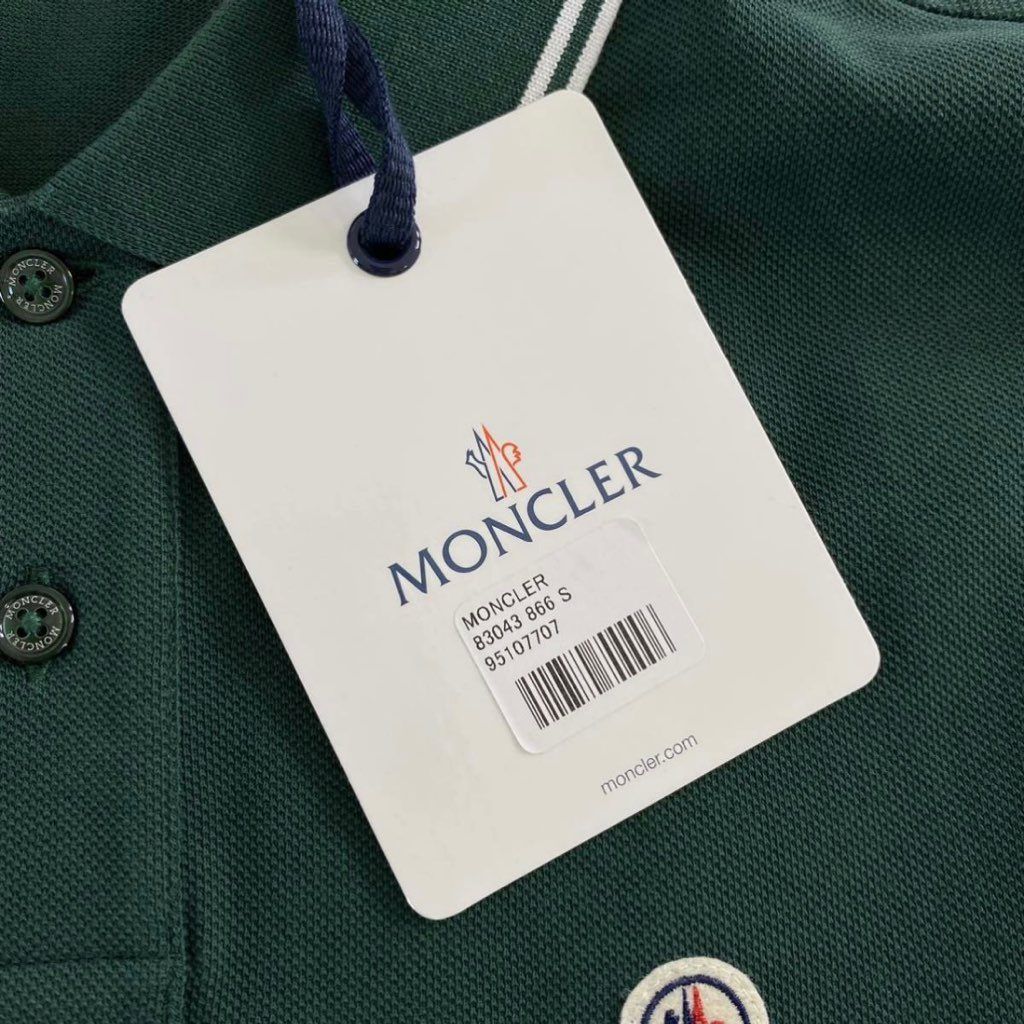 6e19-14 未使用タグ付☆MONCLER モンクレール ロゴワッペンポロシャツ ...