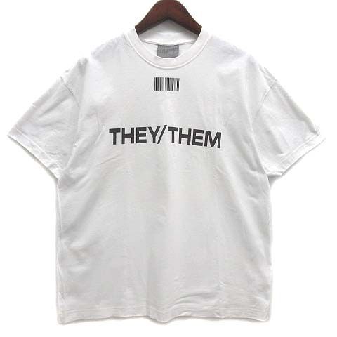ヴェトモン VTMNTS プリント Tシャツ 半袖 THEY/THEM T-SHIRT ホワイト 白 M VL12TR600W AA