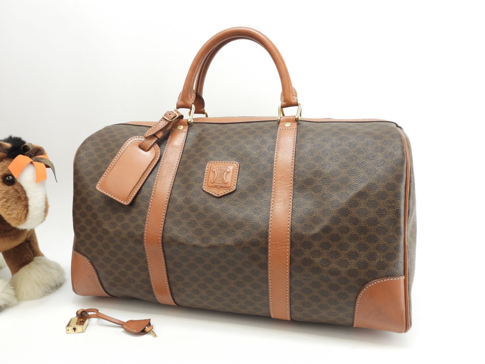 CELINE セリーヌ ボストンバッグ マカダム トリオンフ 大容量 CELINE セリーヌ トリオンフ ボストンバッグ PVC レディース