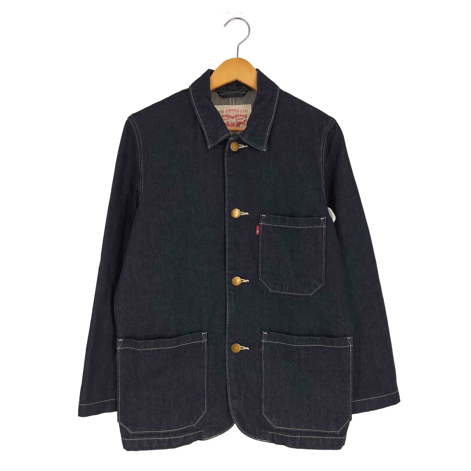 リーバイス　デニムカバーオール Levi's リーバイス 黒革パッチ 黒タブ デニム カバーオール