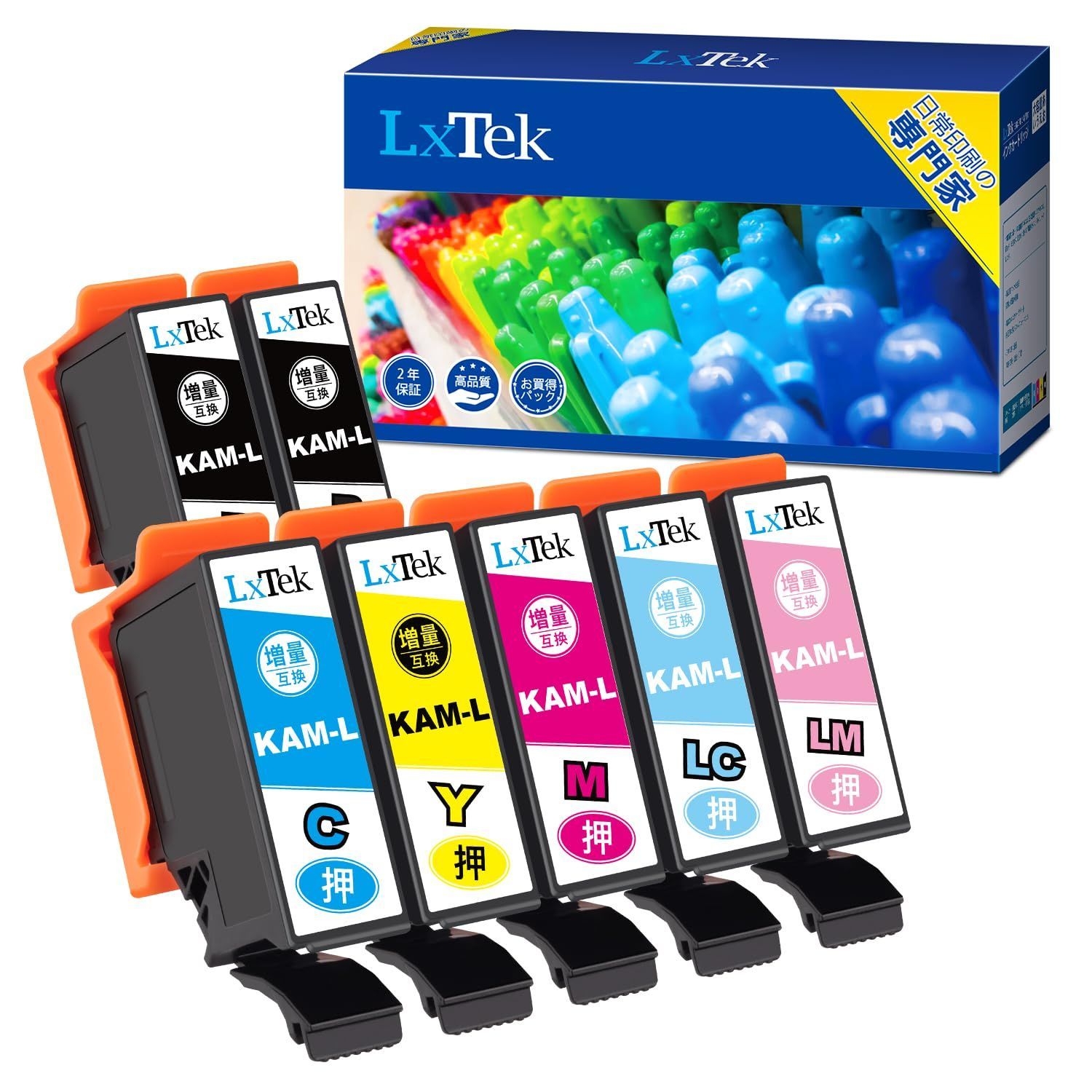 【数量限定】LxTek KAM6CLL 互換インクカートリッジ エプソン(Epson)用 KAM カメ インク 6色セット+黒1本(合計7