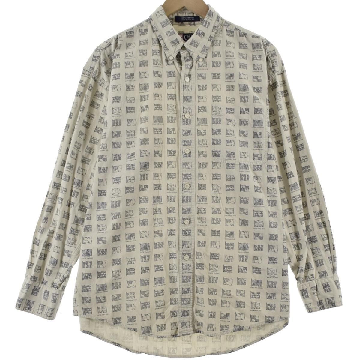 古着00年代CHAPSラルフローレン長袖ボタンダウンチェックシャツレッド 古着 80年代 ラルフローレン Ralph Lauren CHAPS チャップス 長袖