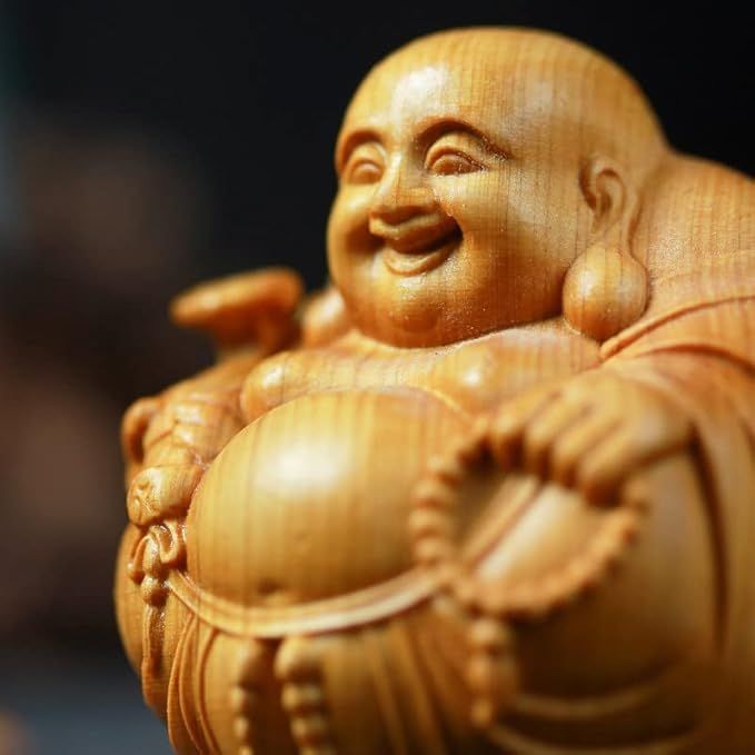 ◇豊かな表情が鮮明に彫刻された逸品◇いつも笑顔！福徳の神