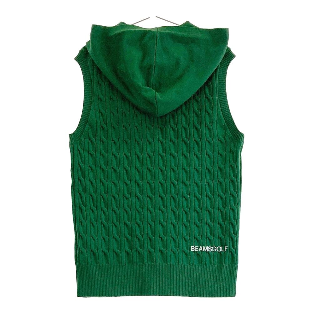 サイズ M BEAMS GOLF ビームスゴルフ フード付 ニットベスト グリーン系 240101530275 ゴルフウェア レディース ストスト