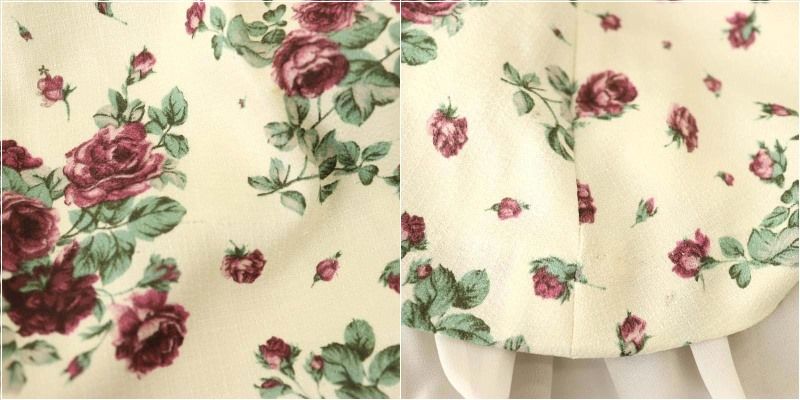 レストローズ L'EST ROSE 花柄 裾フリル ワンピース ミニ 半袖 2