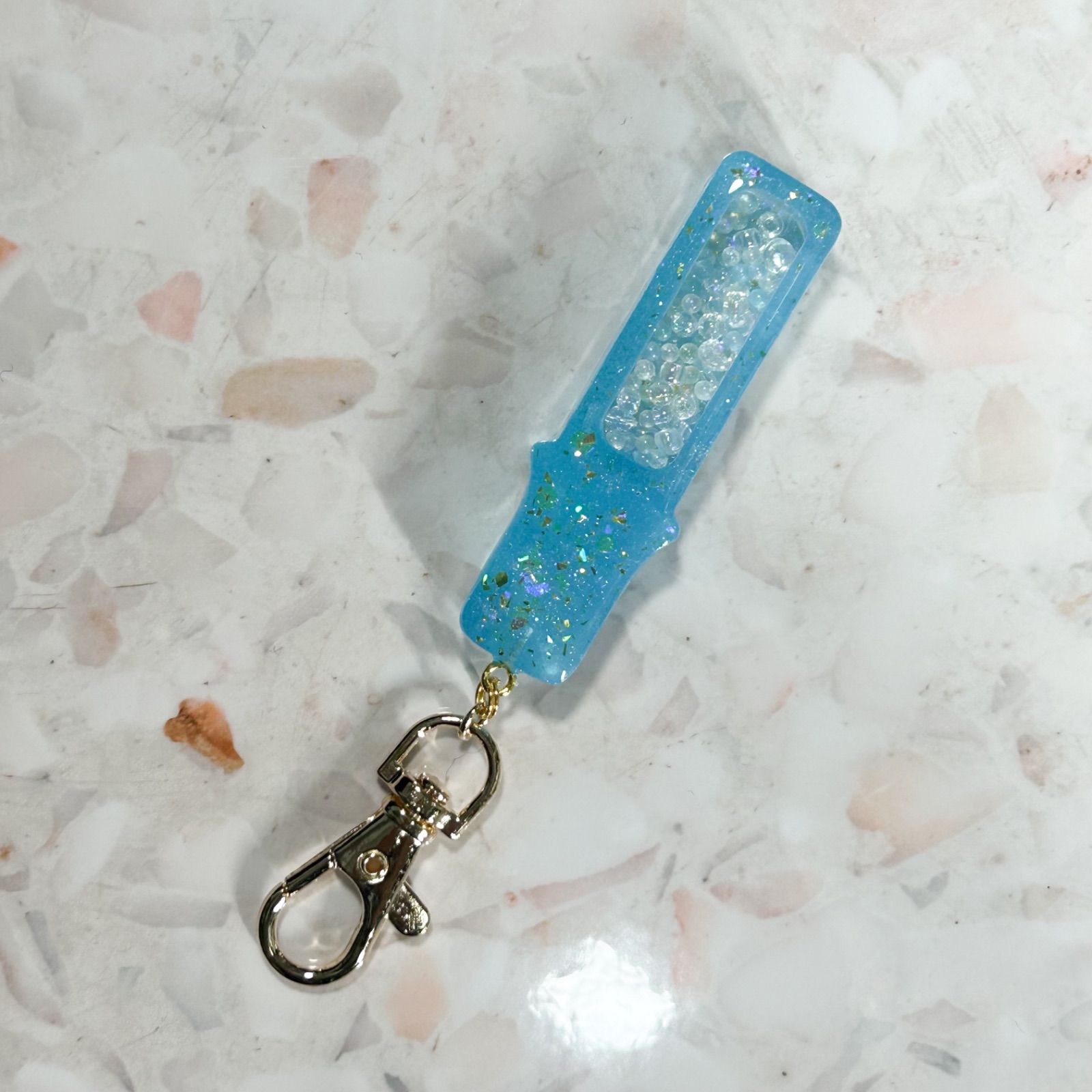 ペンライト シェイカー キーホルダー 水色 ブルー NiziU リオ