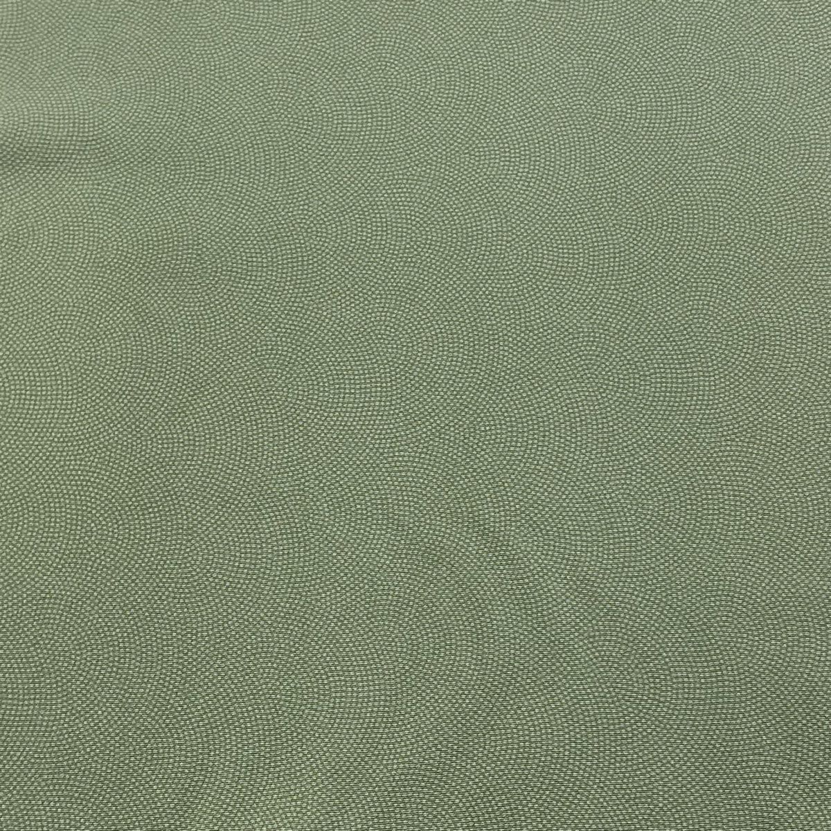 反物 秀品 江戸小紋 鮫 縮緬 灰緑 正絹