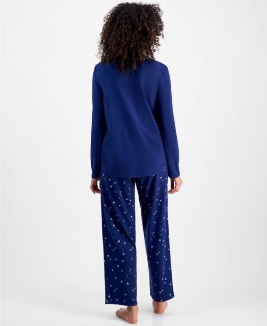 チャータークラブ レディース ナイトウェア アンダーウェア Women s Long-Sleeve Jersey Pajama Set Night Sky DECORATOM_COM_BR