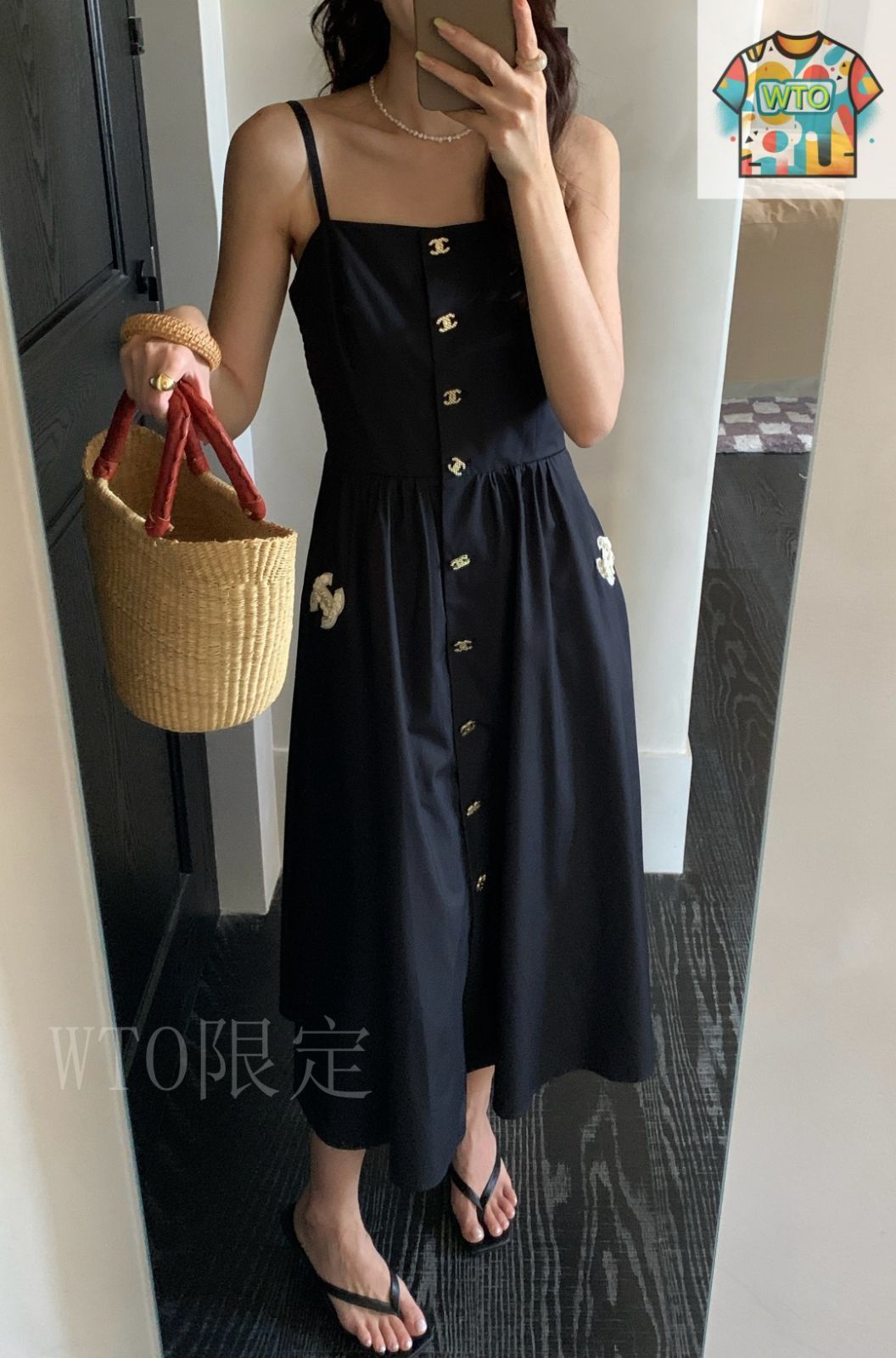 今日特価】Chanel 新款 ダブル C キャミソールロングドレス