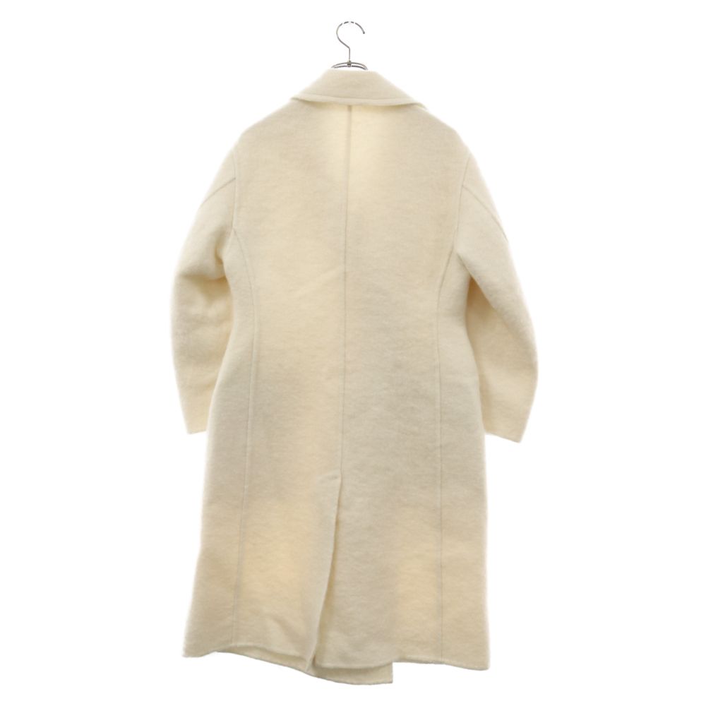 BLAMINK アイボリー コート 36 BLAMINK (ブラミンク) モヘア ボタンレス オープンカラーコート
