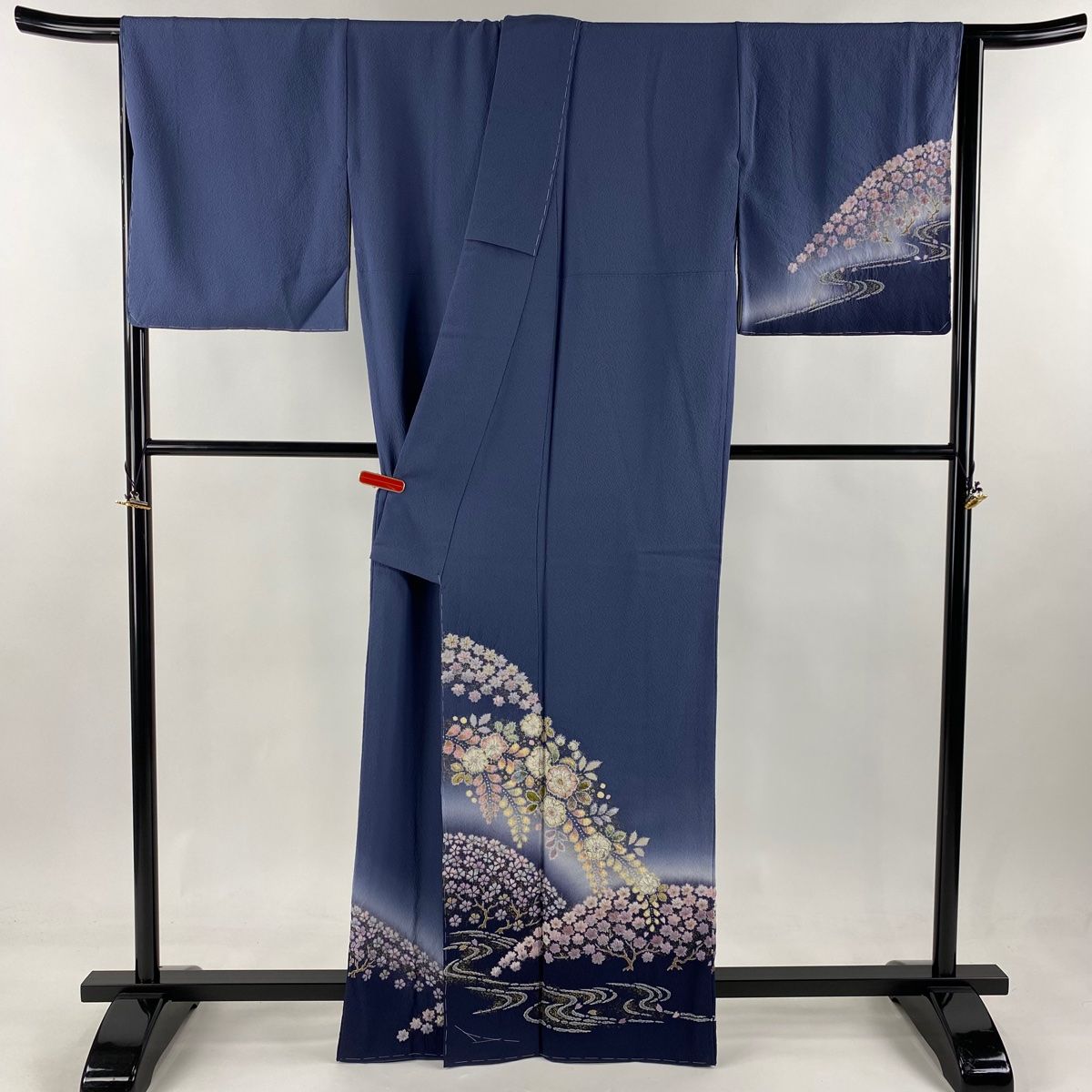 堀江浮水 (堀江豊生)「愛猫」額装 共シール 美人画 日本画 絹本彩色