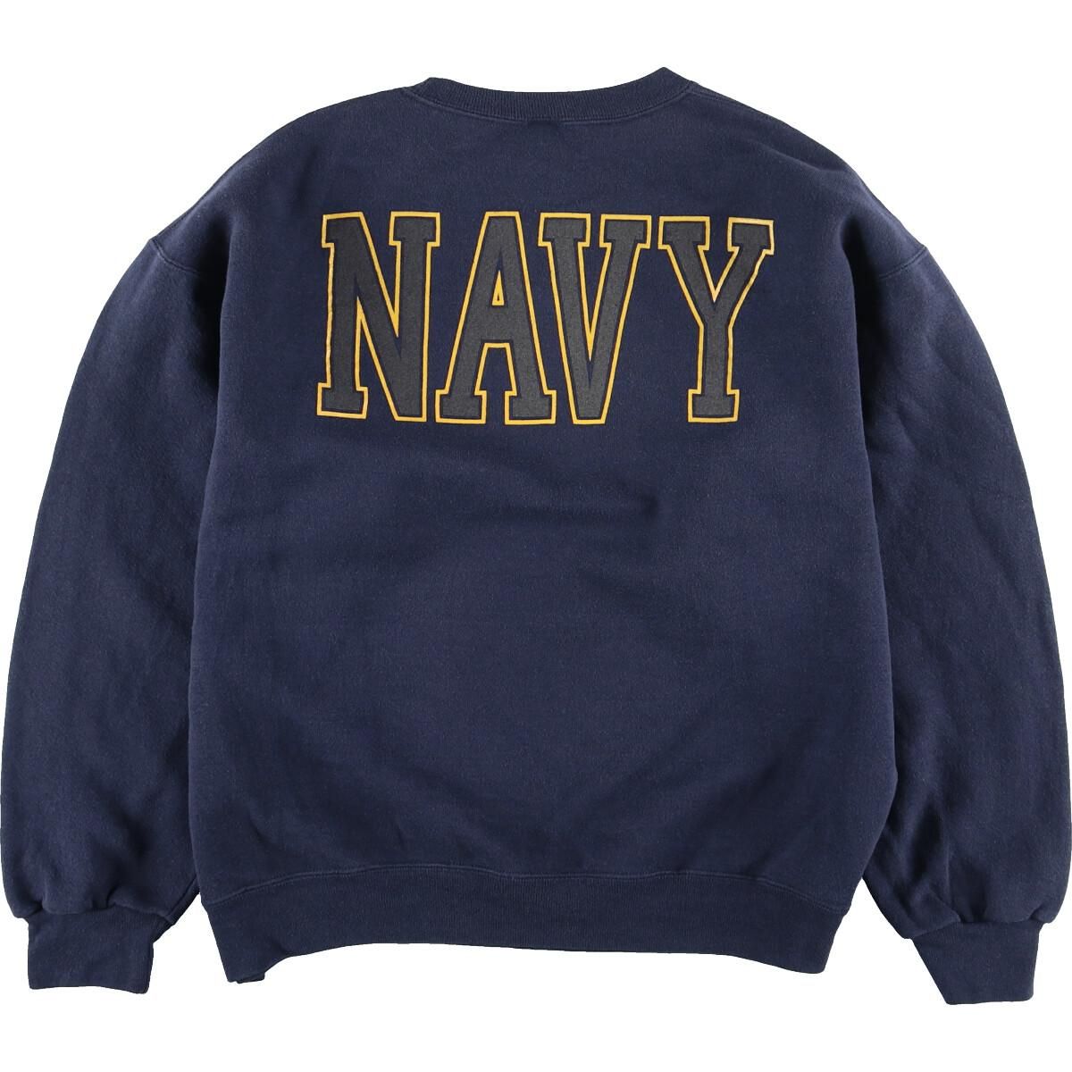 90s USNAVY SOFFE USA製 スウェット 長袖 古着 90年代 SOFFE U.S.NAVY リフレクター プリントスウェット