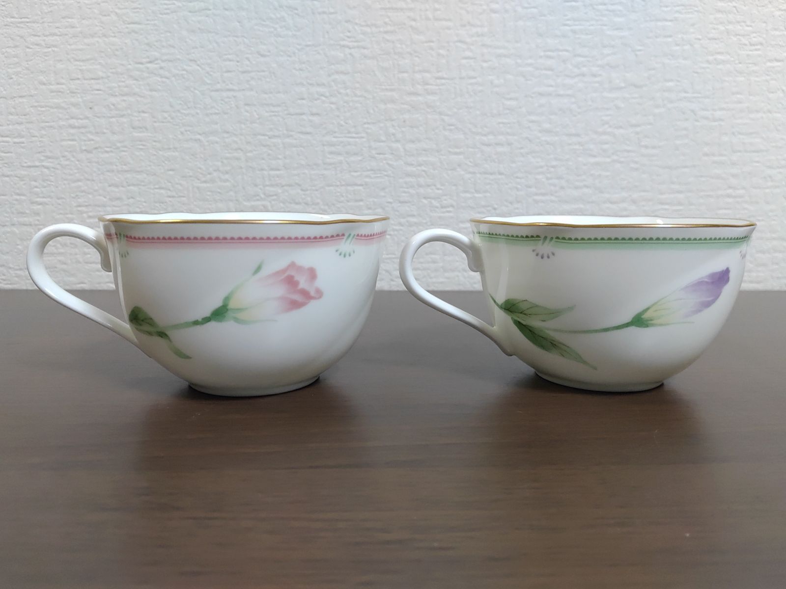 ノリタケ』レースウッドゴールド╱ティー・コーヒー碗皿ペアセット