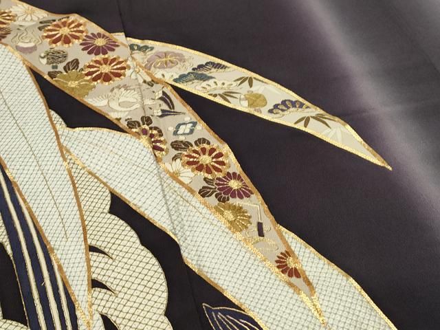 平和屋着物●訪問着　総刺繍　駒刺繍　立波草花文　暈し染め　金糸　正絹　逸品　CAAS0013th 平和屋着物○訪問着 総刺繍 駒刺繍 立波草花文 暈し染め 金糸 正絹