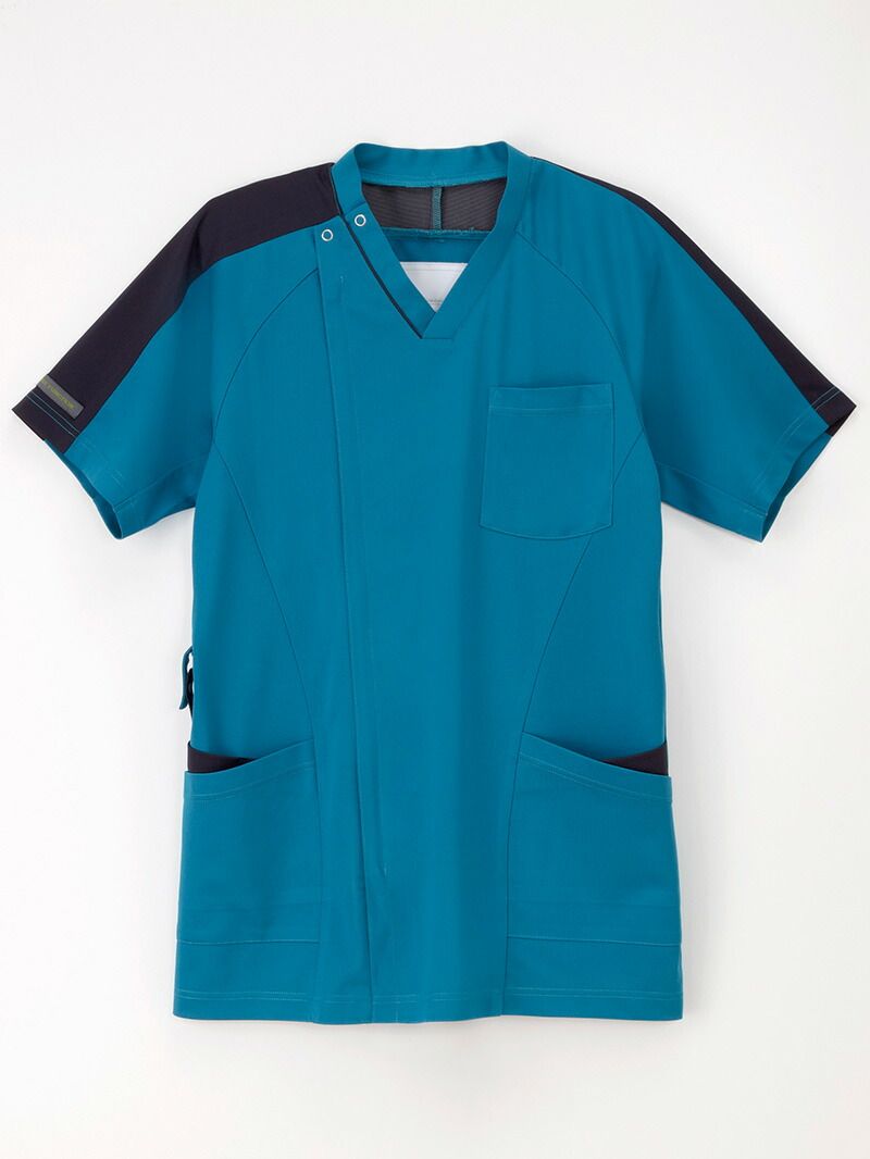 [ナガイレーベン] 男子スクラブ (RF-5197) [ターコイズ+ネイビー]