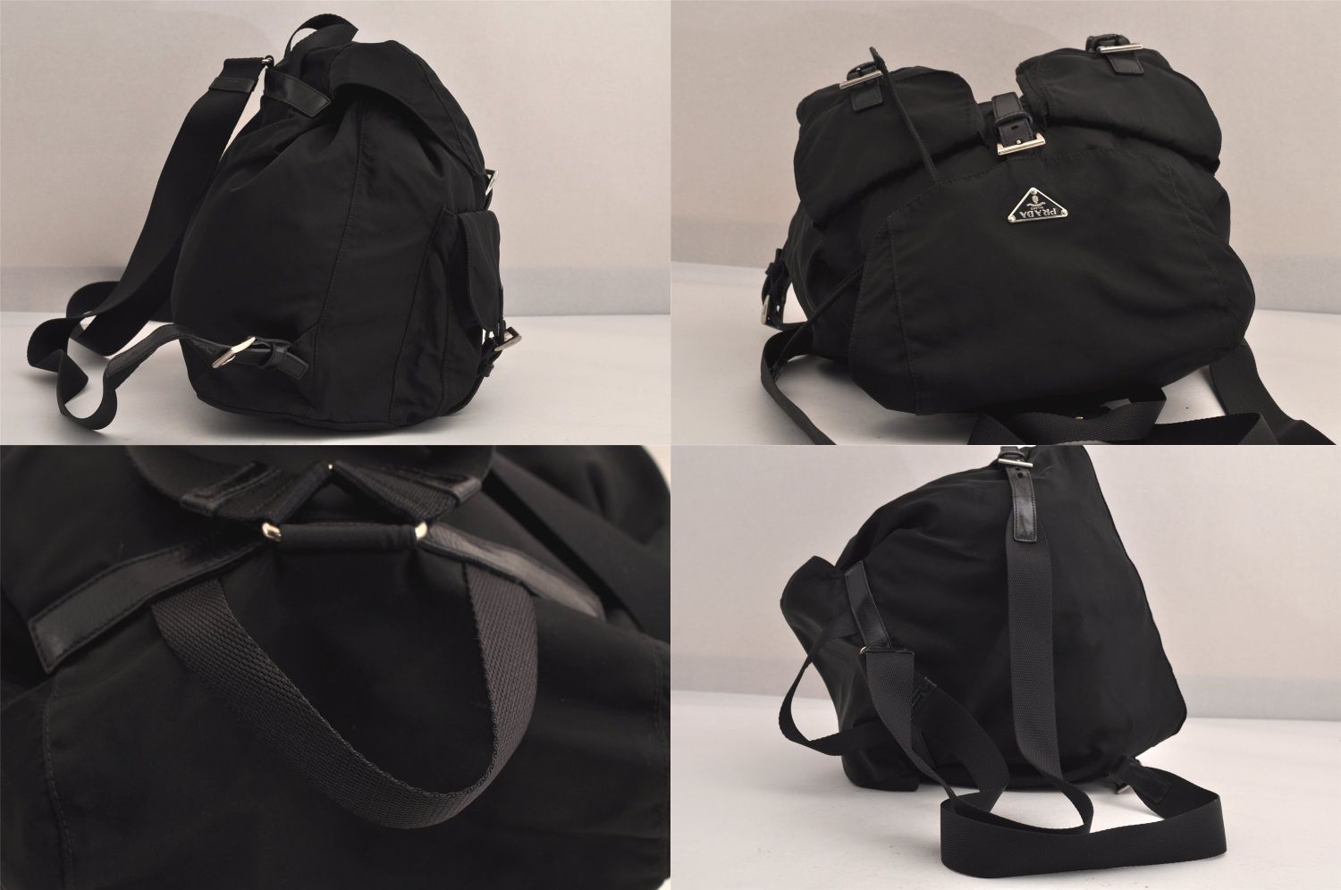 PRADA ヴィンテージ プラダ ナイロン レザー 巾着型 バック