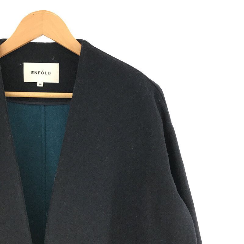 美品】 ENFOLD / エンフォルド | ウール リバー バイカラー ノー