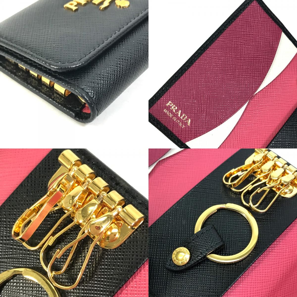 PRADA プラダ キーケース キーリング 1PG004 サフィアーノレザ