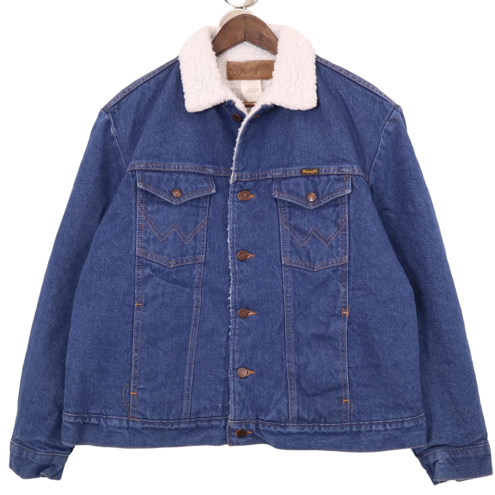 Wranglerデニムジャケット 90年代 USA製 Wrangler ラングラー ボアデニムジャケット ブルー